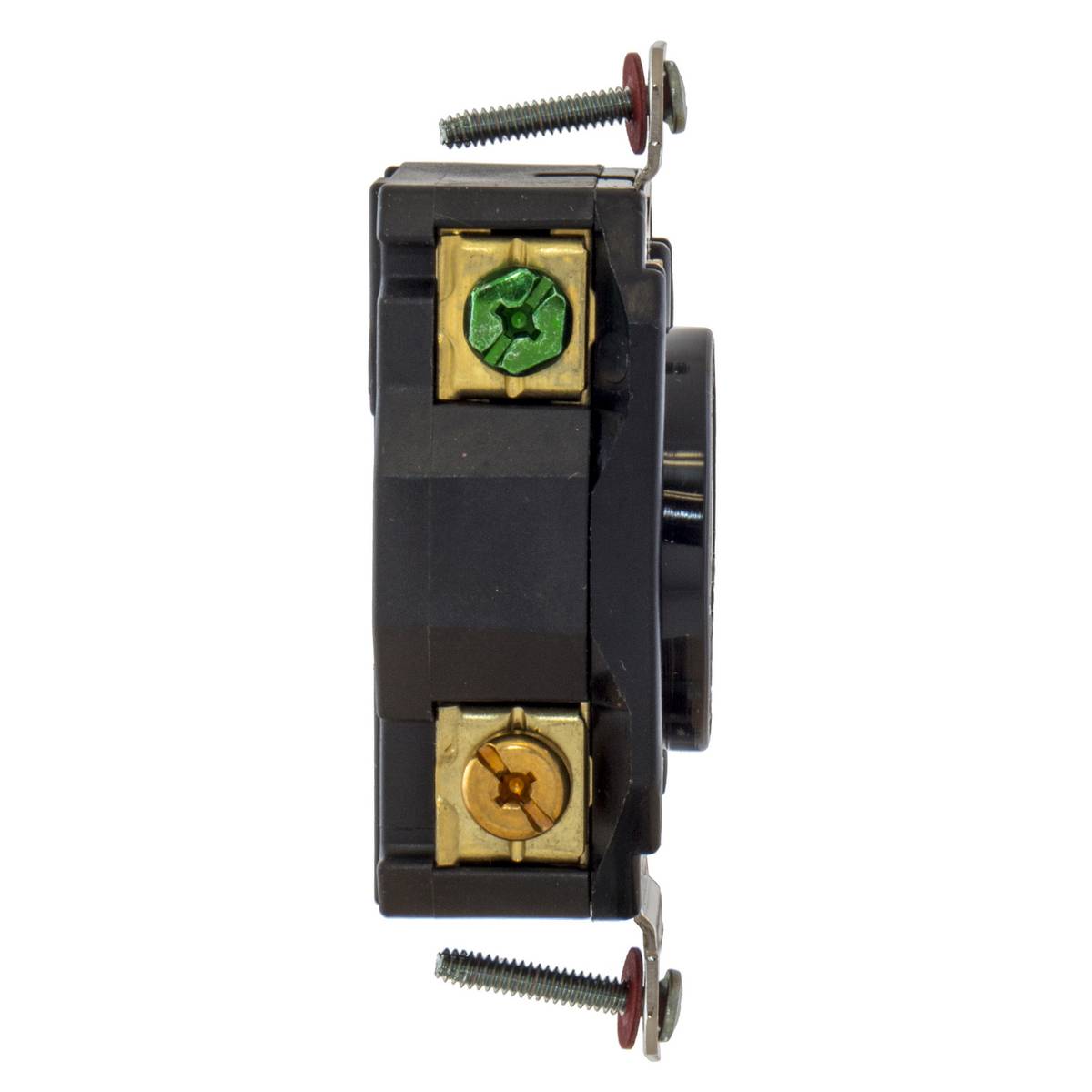 EATON Wiring Devices Arrow Hart™ L530R Single Locking Receptacle, 125 VAC, 30 A, 2 Poles, 3 Wires, Black
