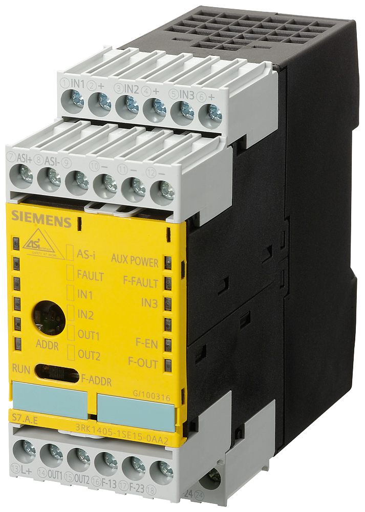 Siemens 3RK14051SE150AA2 AS-I Safe SlimLine Digital Input/Output Module, 2 Inputs, 2 Outputs