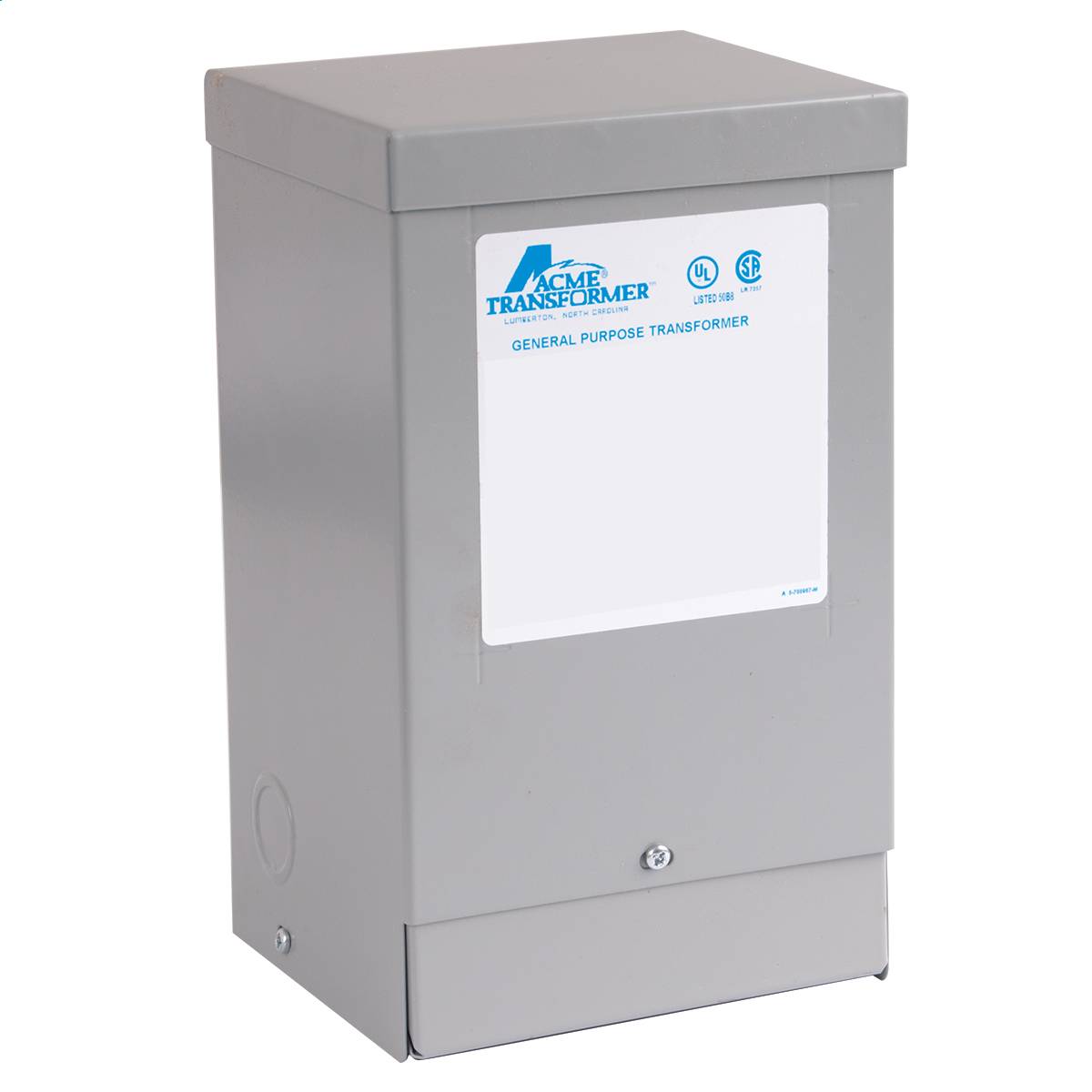 Acme Electric® T253112S Dry Distribution Encapsulated Isolation Transformer, 600 VAC Primary, 120/240 VAC Secondary, 2 kVA Power Rating, 60 Hz, 1 ph Phase