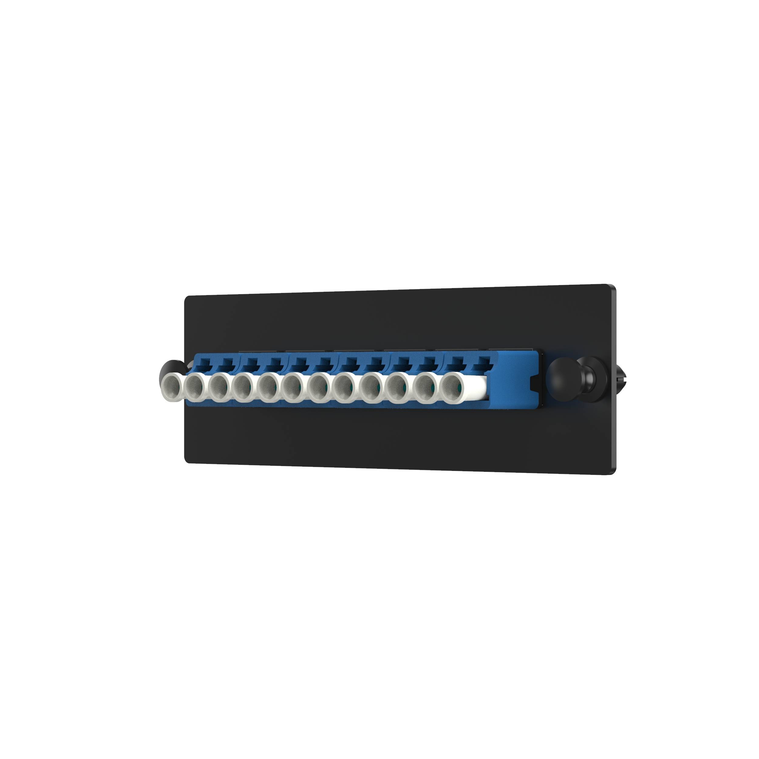 Panduit® Opticom® FAP12WBULCZ Fiber Optic Adapter Panel With Zirconia Ceramic Split Sleeve, (12) OS1/OS2 Single Mode Fiber