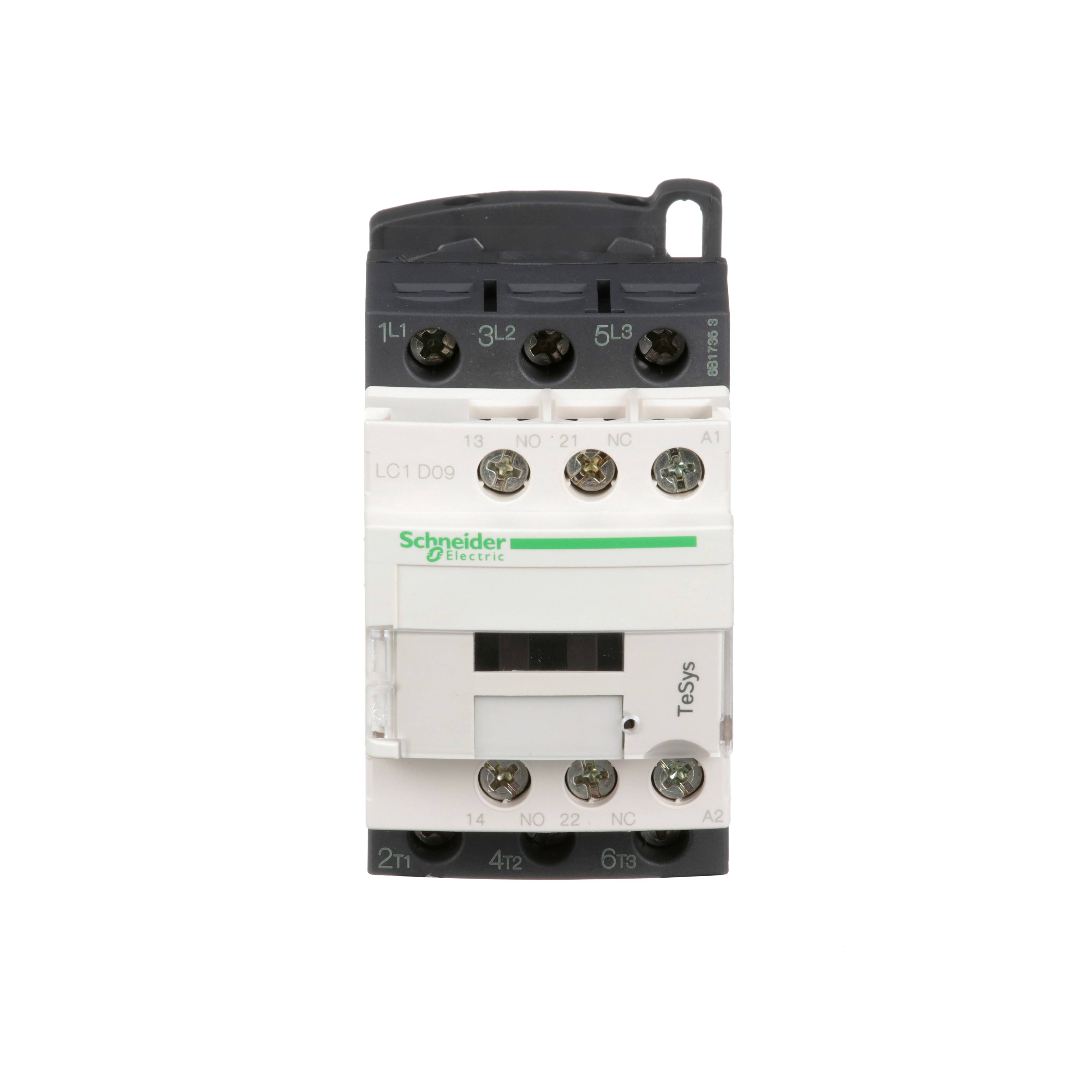 Schneider Electric Square D™ TeSys™ D LC1D09G7 Direct On-Line IEC Contactor, 120/690 VDC, 300 VDC V Coil, 9/25 A, 3NO Contact, 3 Poles