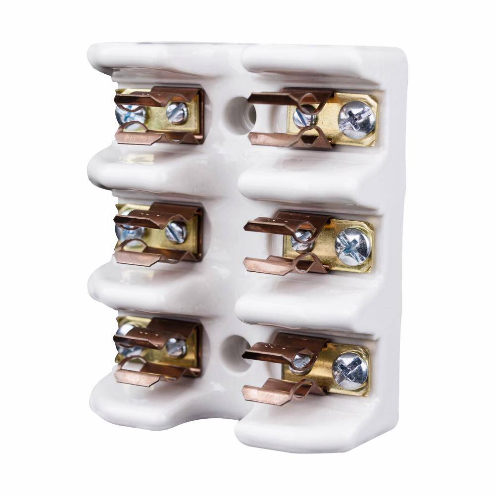 Bussmann 2607 Non-Grounding Standard Grade Fuse Block, 250 V, 0.1 to 30 A, Class: H/K/R, 3 Poles