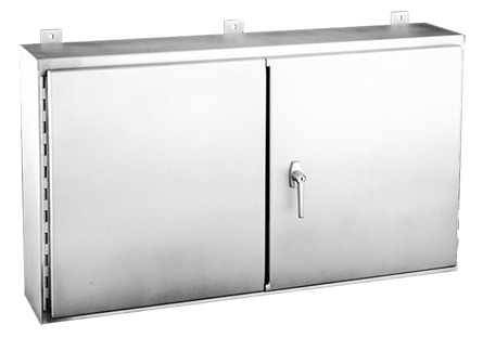 nVent HOFFMAN A244808WFSSLP A12SW 2-Door Enclosure, 24 in L x 48 in W x 8 in D, NEMA 12/IP55 NEMA Rating, 304 Stainless Steel