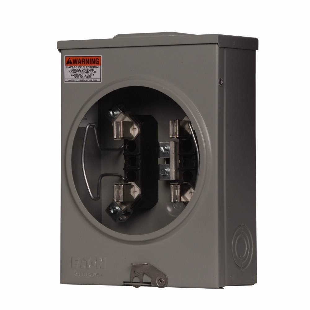 EATON Cutler-Hammer 1004326DCH 3-Wire 1-Position Residential Service Single Meter Socket, 600 VAC, 150 A, 1 Phase
