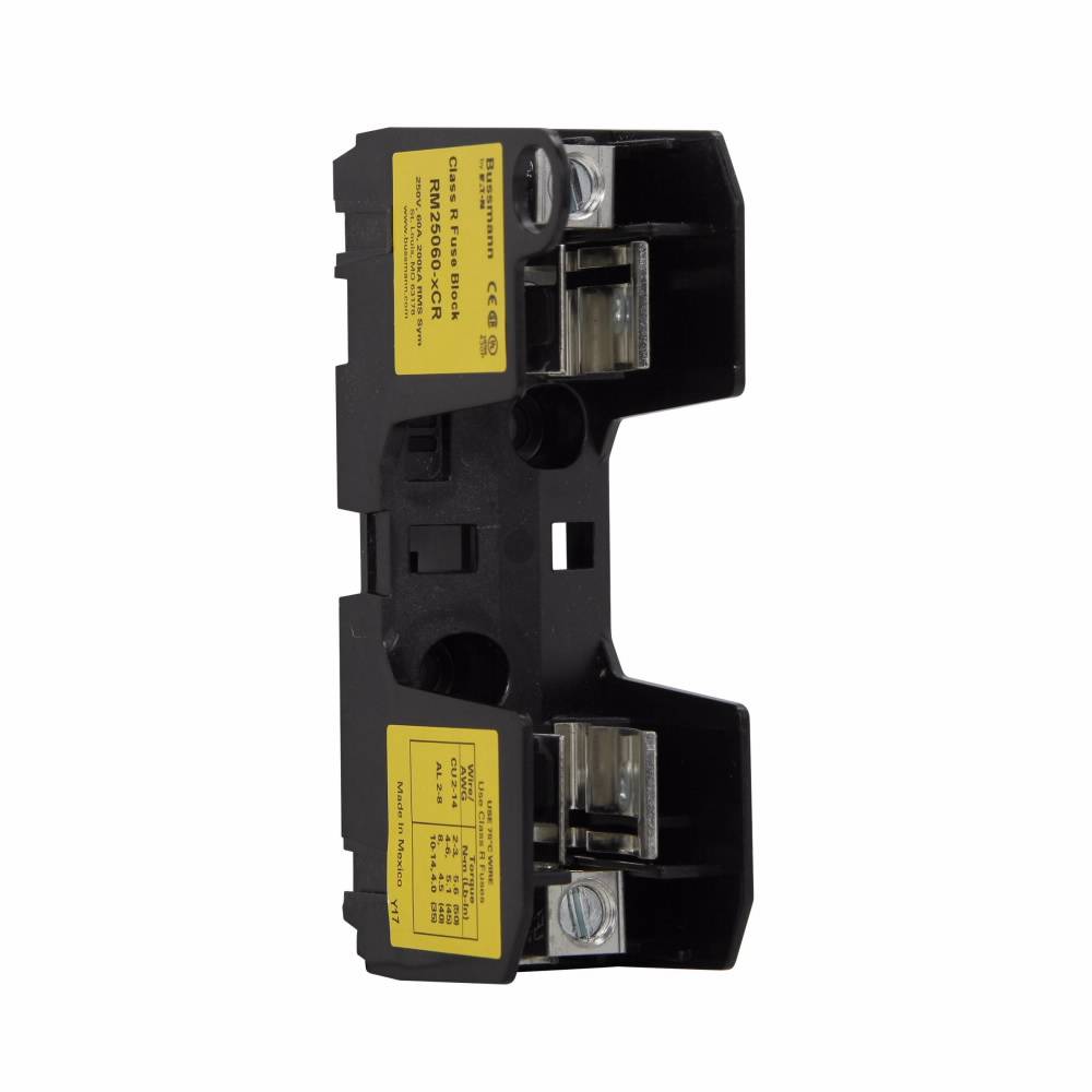 Edison RM25060-1CR Modular Fuse Block, 250 VAC, 60 A, Class: R, 14 to 2 AWG, 8 to 2 AWG Wire, 1 Pole