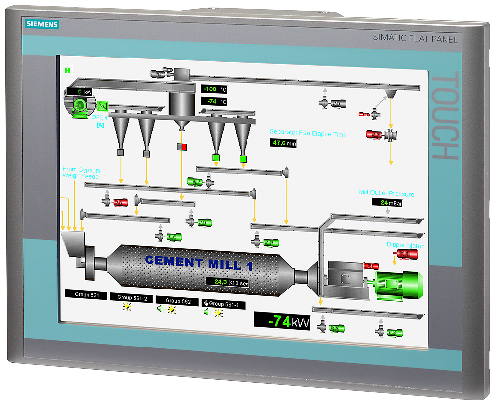 Siemens SIMATIC 6AV78615TB101BA0 TFT Flat Panel, 15 in Screen, 1024 x 768 pixel