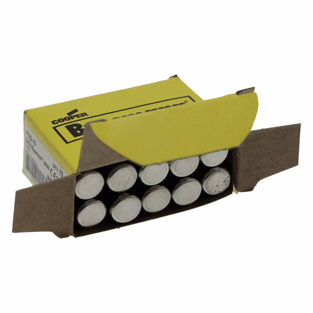 Bussmann Tron® FNQ-10 Time Delay Fuse, 10 A, 500 VAC, 10 kAIC Interrupt, Class: Supplemental, Cartridge Body