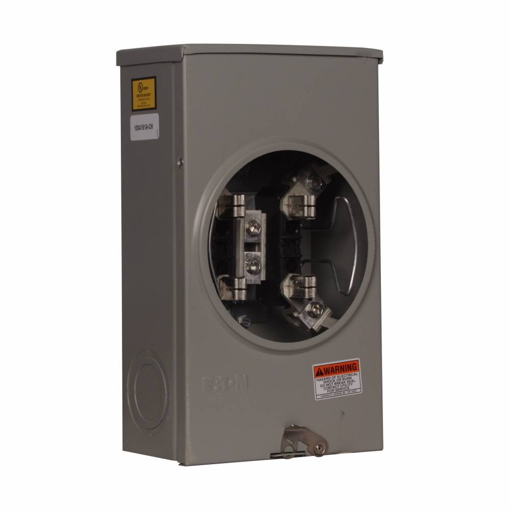 EATON 1003879ACH 1-Position 3-Wire Horn Bypass Meter Socket, 600 VAC, 200 A, 1 ph Phase