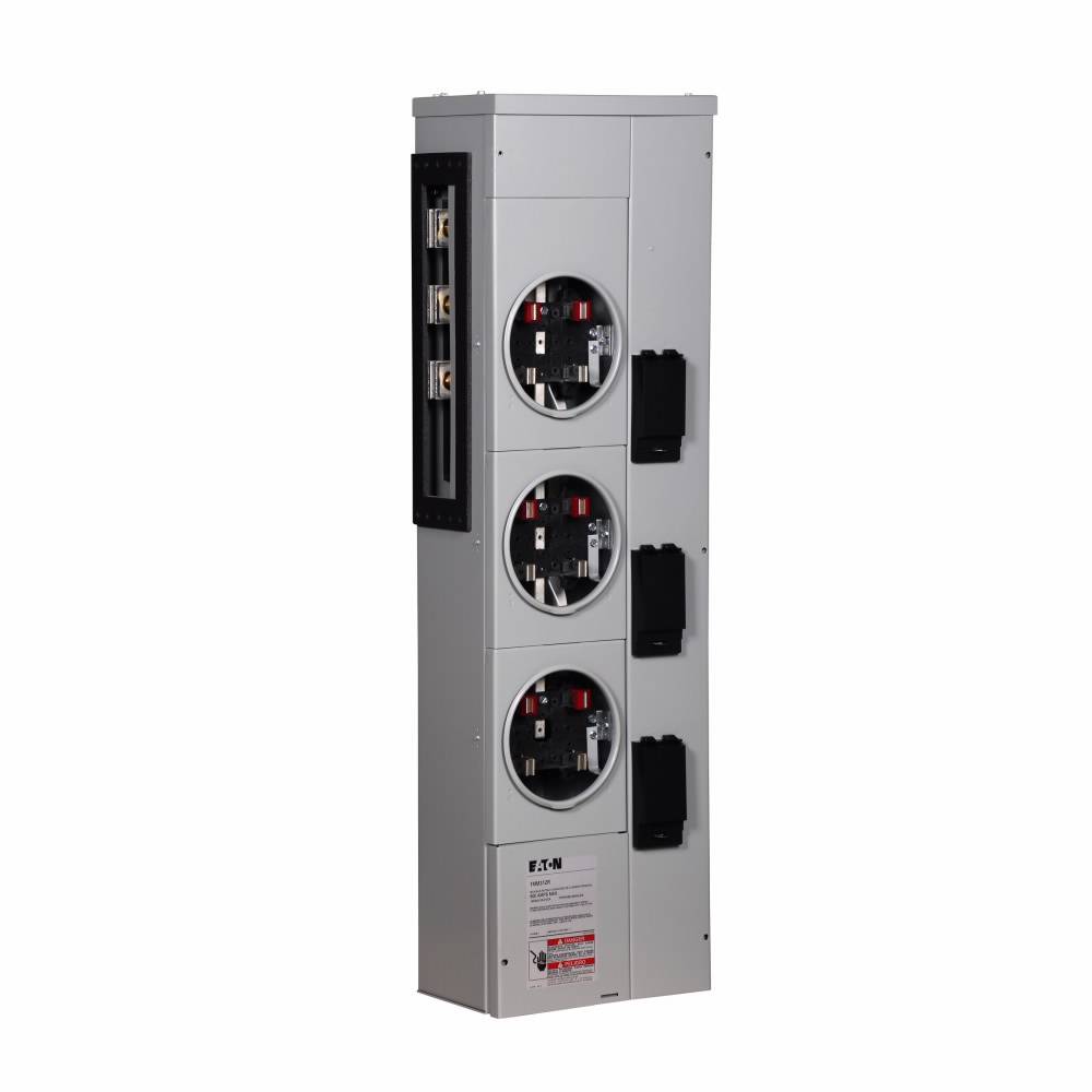 EATON 1MM312RC 3-Socket Multiple Metering Meter Stack Module, 120/240 VAC, 125 A, 1 ph Phase, 3 Wires