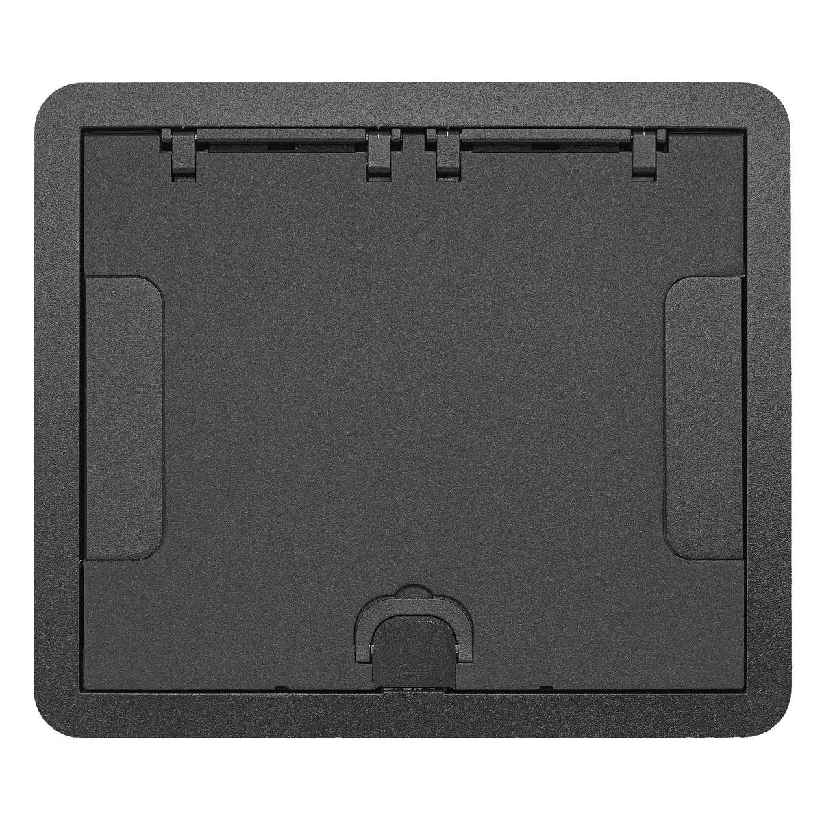 PREMISE WIRING SystemOne™ 610GCCVRBK Standard Floor Box Cover, 9.95 in L x 11-1/2 in W, Die Cast Aluminum