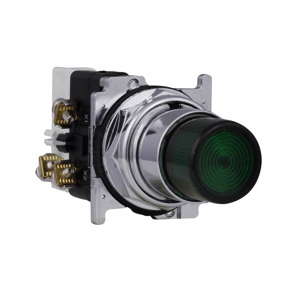 EATON 10250T75RFM Heavy Duty Oil/Watertight Illuminated Pushbutton, 30.5 mm, 1NO Contact, Red