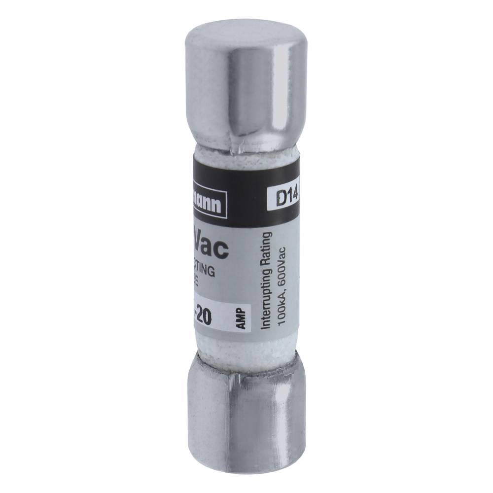Bussmann Limitron™ KTK-20 Fast Acting Midget Fuse, 20 A, 600 VAC, 100000 A Interrupt, Class: Supplemental, Cylindrical Body