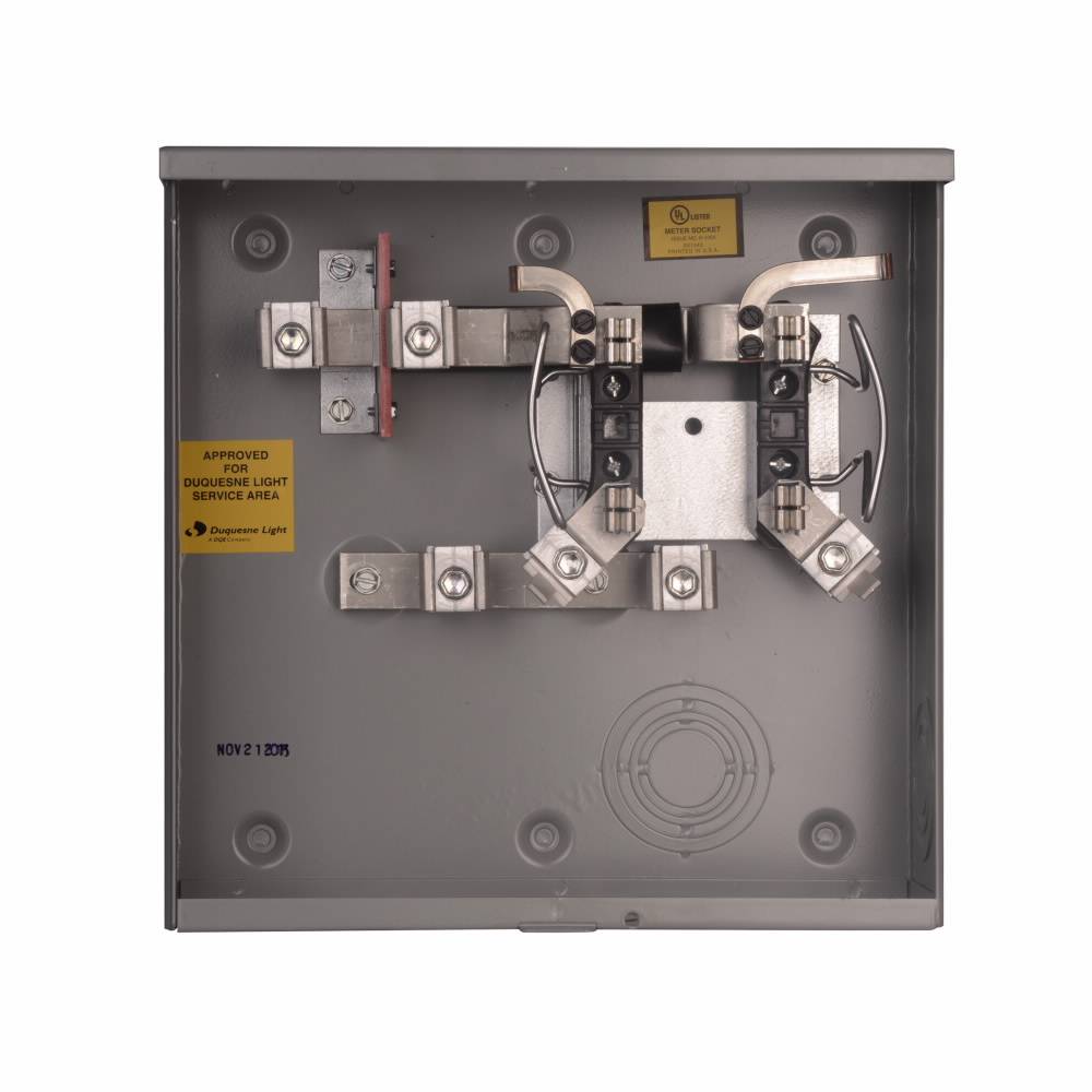 EATON Cutler-Hammer 1008827CH 3-Wire 1-Position Residential Service Single Meter Socket With Horn Bypass, 600 VAC, 200 A, 1 Phase