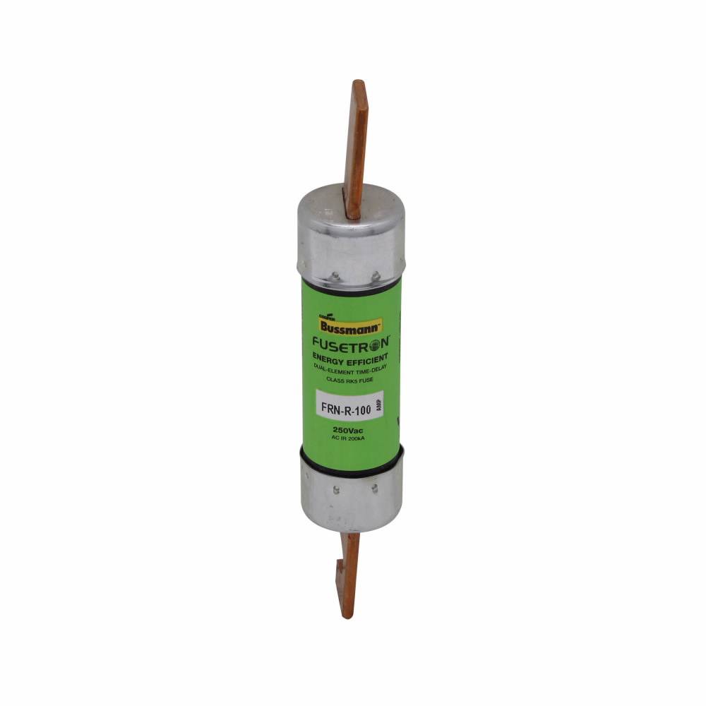 Bussmann Fusetron™ FRN-R-100 Current Limiting Time Delay Fuse, 100 A, 250 VAC/125 VDC, 20/200 kA Interrupt, RK5 Class, Cartridge Body