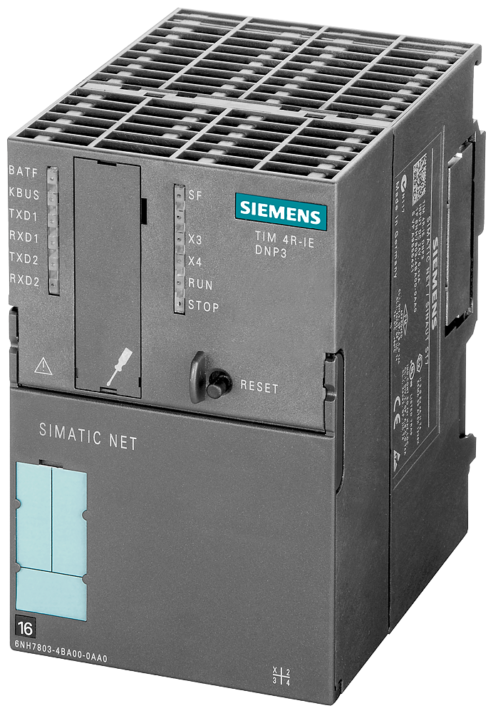 Siemens 6NH78034BA000AA0 TIM 4R-IE Communication Module w/ (2) RS232/RS485 & (2) RJ45 Interface, 24 VDC, 0.17/0.2 A, 9.6 to 115.2 kbps, 10to100Mbps Communication