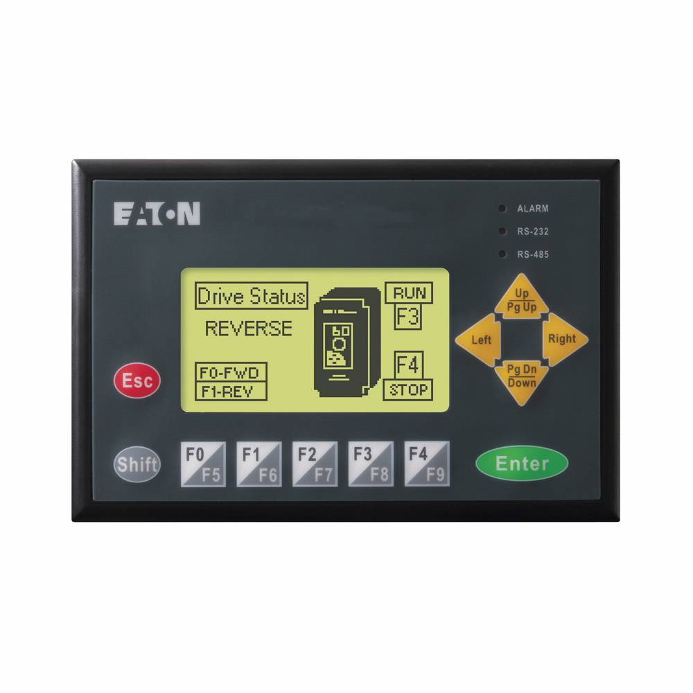 EATON ELC-GP04 Graphics Panel, 24 VDC, 4-Line Monochromatic Display, 10 Keys, RS232/422/485