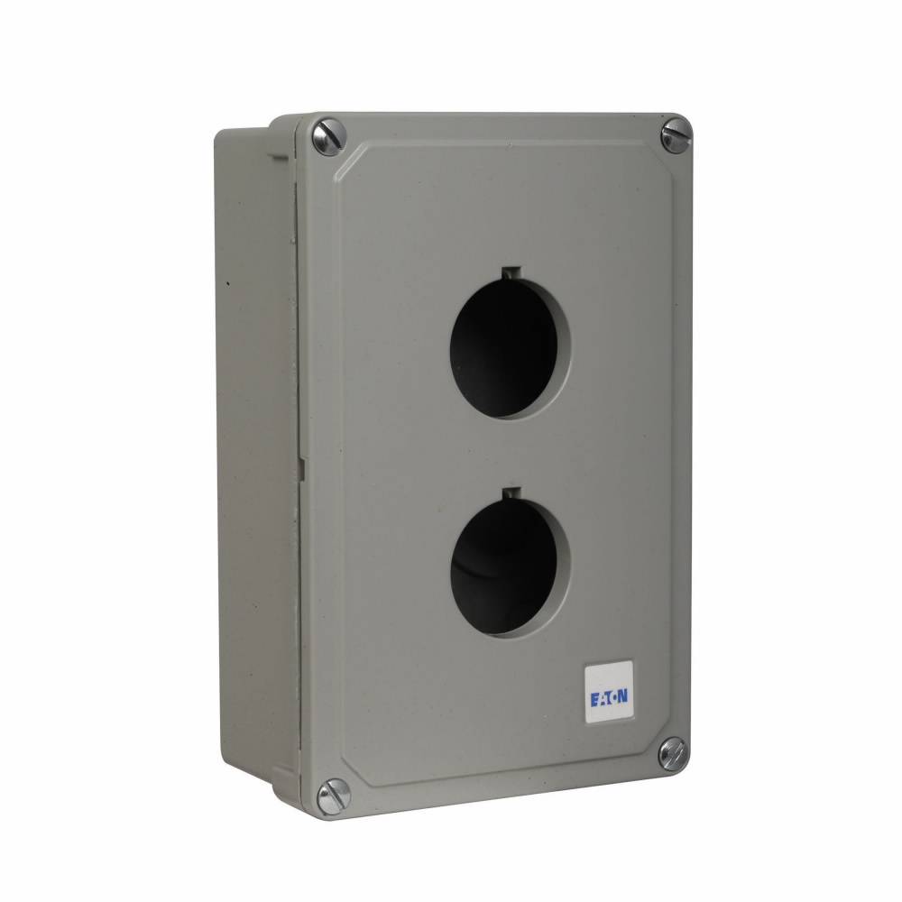 EATON 10250TN2 2-Element Heavy Duty Oiltight/Watertight Pushbutton Enclosure, 6.2 in L x 5.2 in W x 3.9 in D, NEMA 4/4X/12/13, Die Cast Zinc