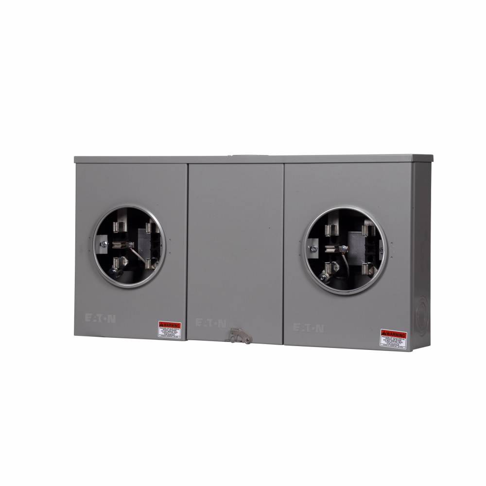 EATON 1009579ACH 5-Position 3-Wire Horizontal Ganged Horn Bypass Meter Socket, 600 VAC, 200 A, 1 ph Phase