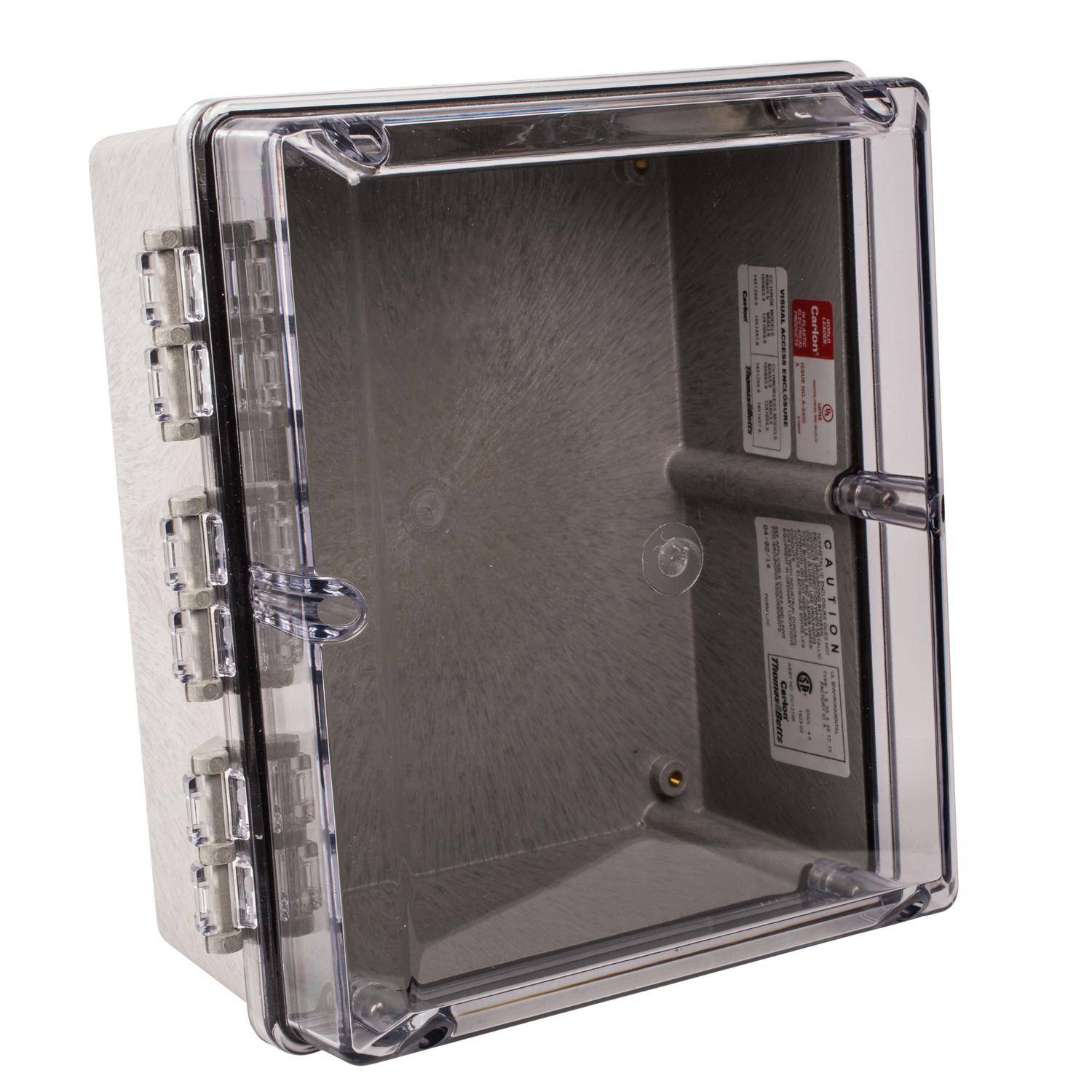 Carlon® CC12106 Factory Assembled Jic Enclosure, 10 in W x 6 in D 12 in H, NEMA 1/3/3S/3X/3SX/4/4X/12/13 NEMA Rating, Polycarbonate