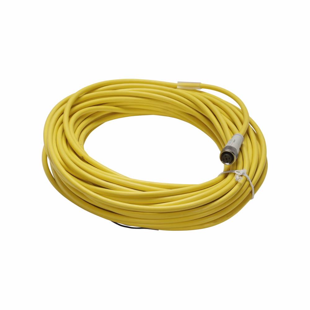 EATON CSDS4A4CY2220 Global Plus 4-Wire Standard Single End Connector Cable, M12x1 4-Pin Micro-Style Straight Female Connector, 20 m L Cable, 4 Poles, Single Keyway