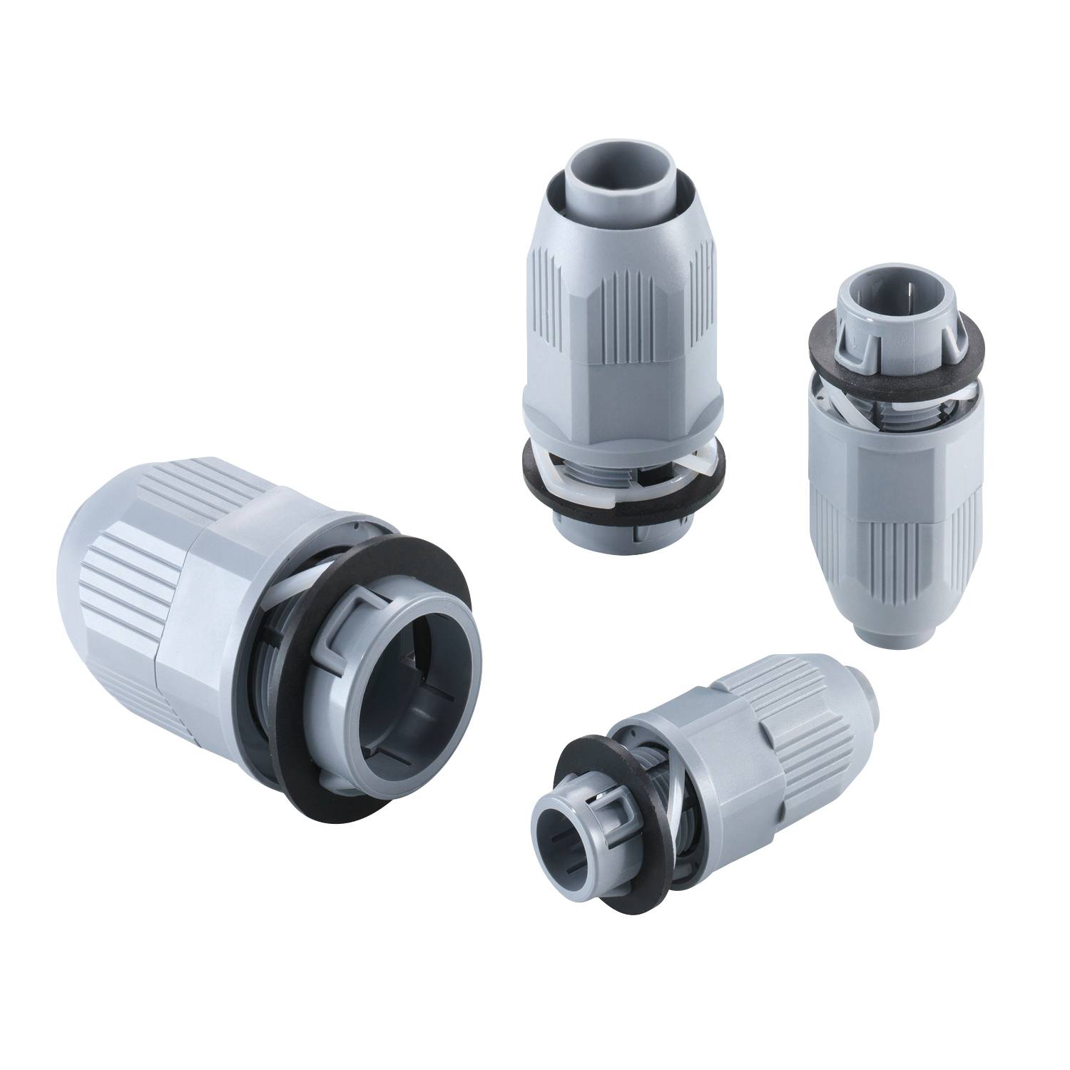 T&B® BULLET® Quick Connect™ LT100P-QC-G Straight Liquid Tight Connector, 1 in Trade, Thermoplastic