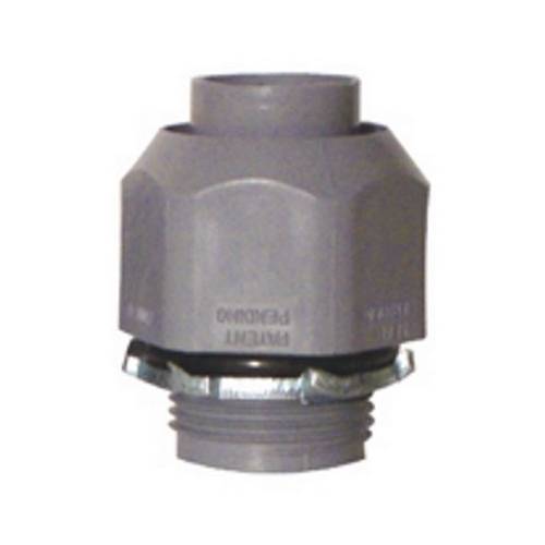 Bridgeport® 431-NMLTS Straight Liquid Tight Conduit Connector With Zinc Locknut, 3/4 in Trade, Plastic, Plain
