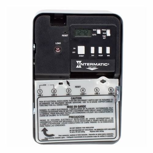Intermatic® EH40 EH Series Electronic Water Heater Timer, 1 min to 7 days Setting, 240 VAC, 1-1/4 hp, 2NO/DPST Contact, 2 Poles