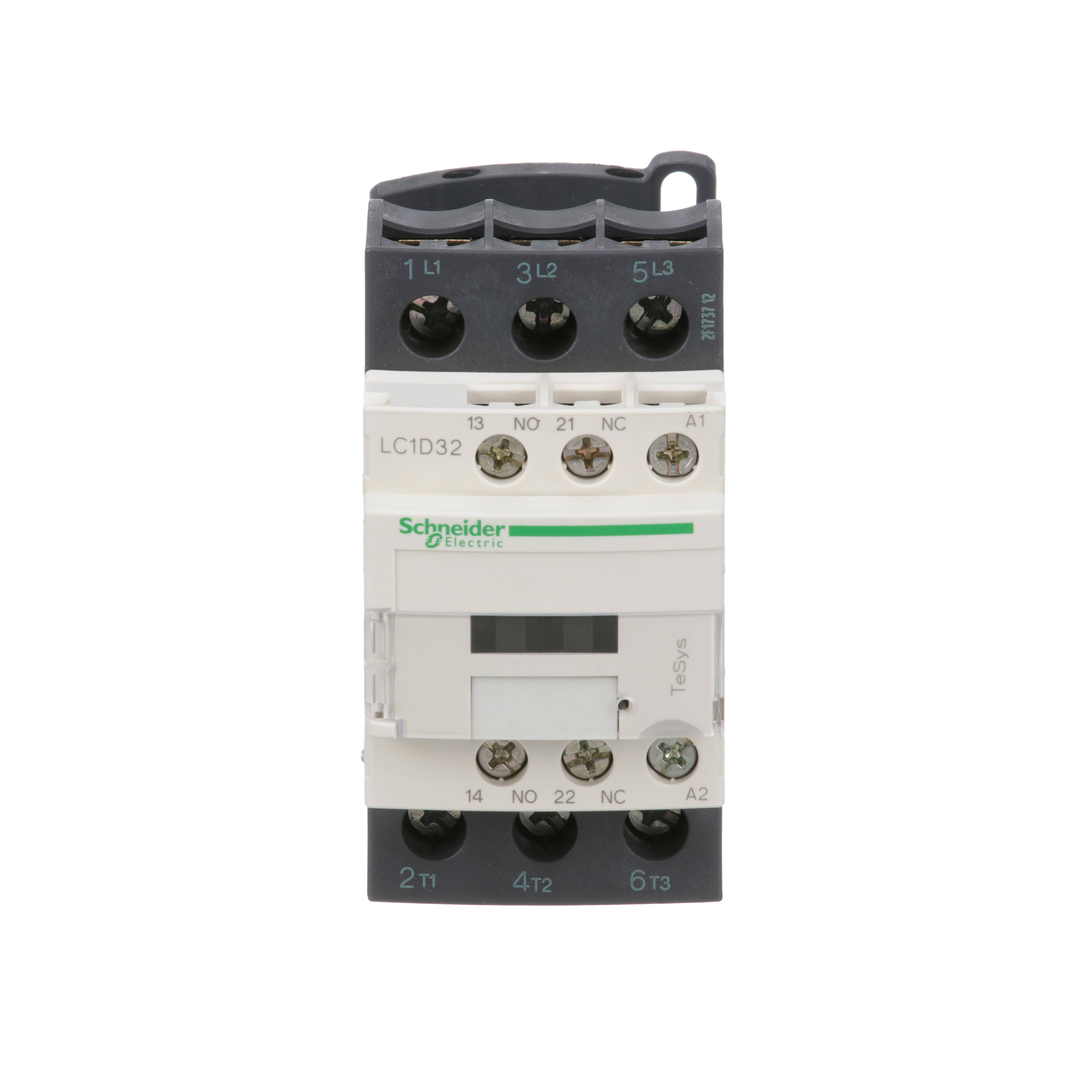 Schneider Electric Square D™ TeSys™ D LC1D32G7 Direct On-Line IEC Contactor, 120/690 VDC, 300 VDC V Coil, 32/50 A, 3NO Contact, 3 Poles