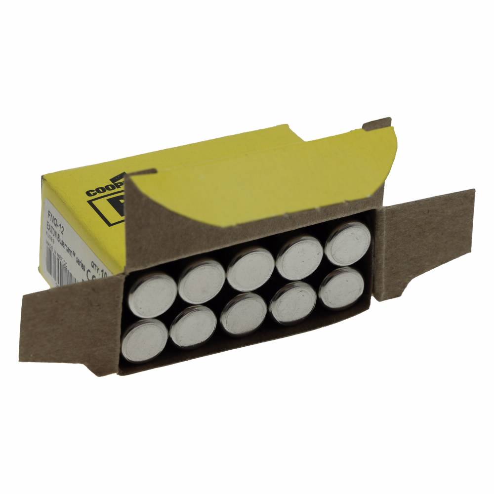 Bussmann Tron® FNQ-12 Low Voltage Supplemental Time Delay Midget Fuse, 12 A, 500 VAC, 10000 A Interrupt, Class: Supplemental, Cartridge Body