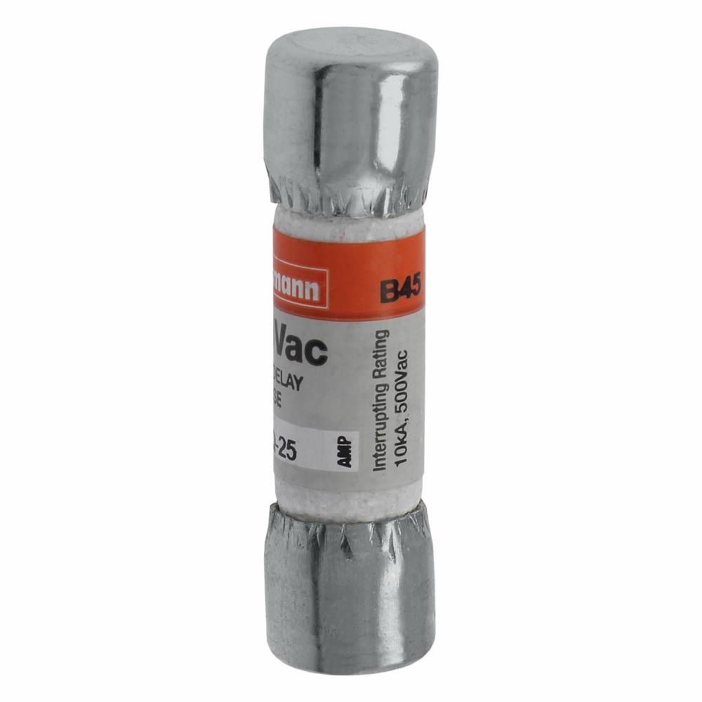 Bussmann Tron® FNQ-25 Low Voltage Supplemental Time Delay Midget Fuse, 25 A, 500 VAC, 10000 A Interrupt, Class: Supplemental, Cartridge Body