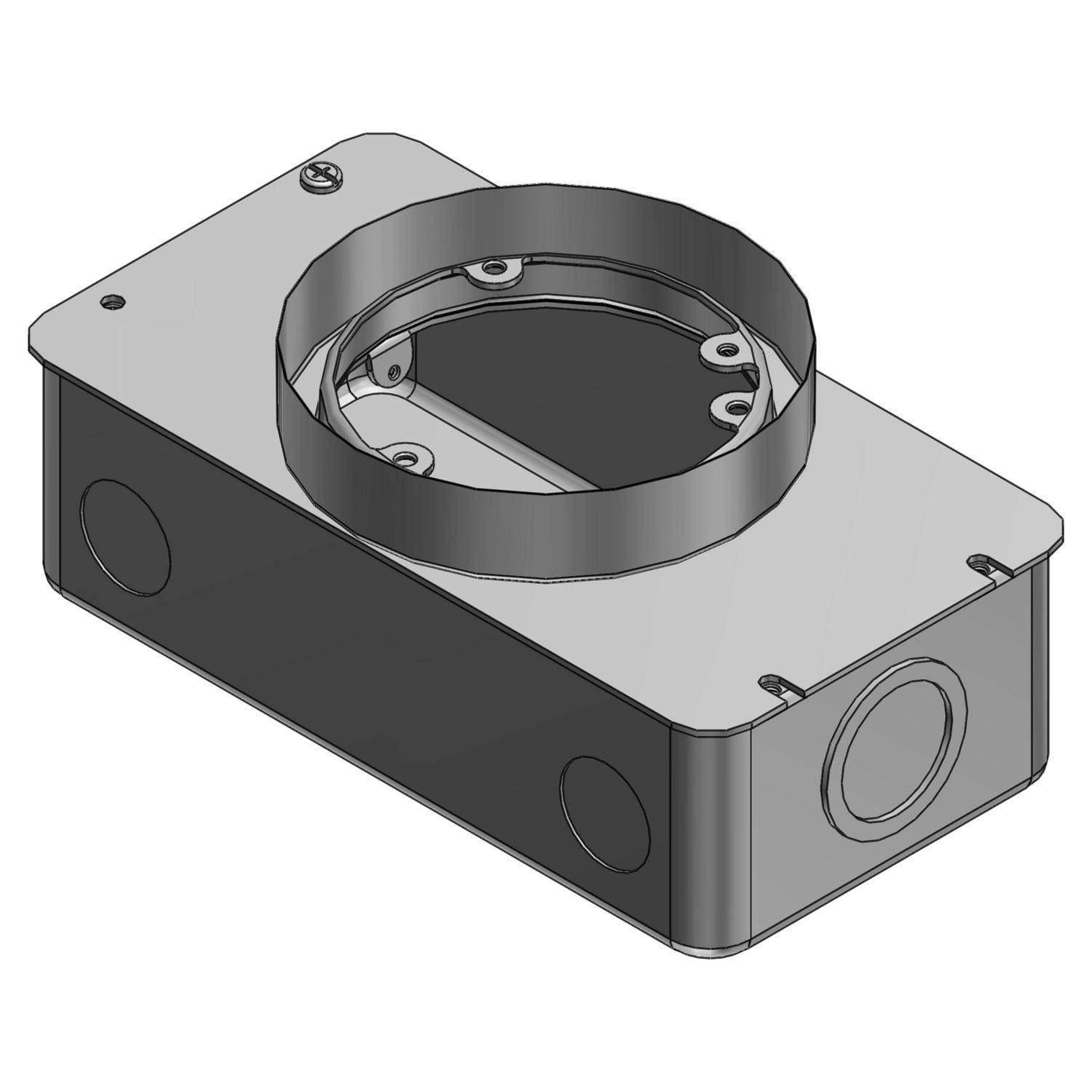 Steel City® 663-SC 663 Concretetight Recessed Service Semi-Adjustable Floor Box, Stamped Steel, 90 cu-in Capacity, 2 Gangs, (2) Outlets, (6) Knockouts, 8-13/16 in L x 4-11/16 in W x 3-5/8 in H