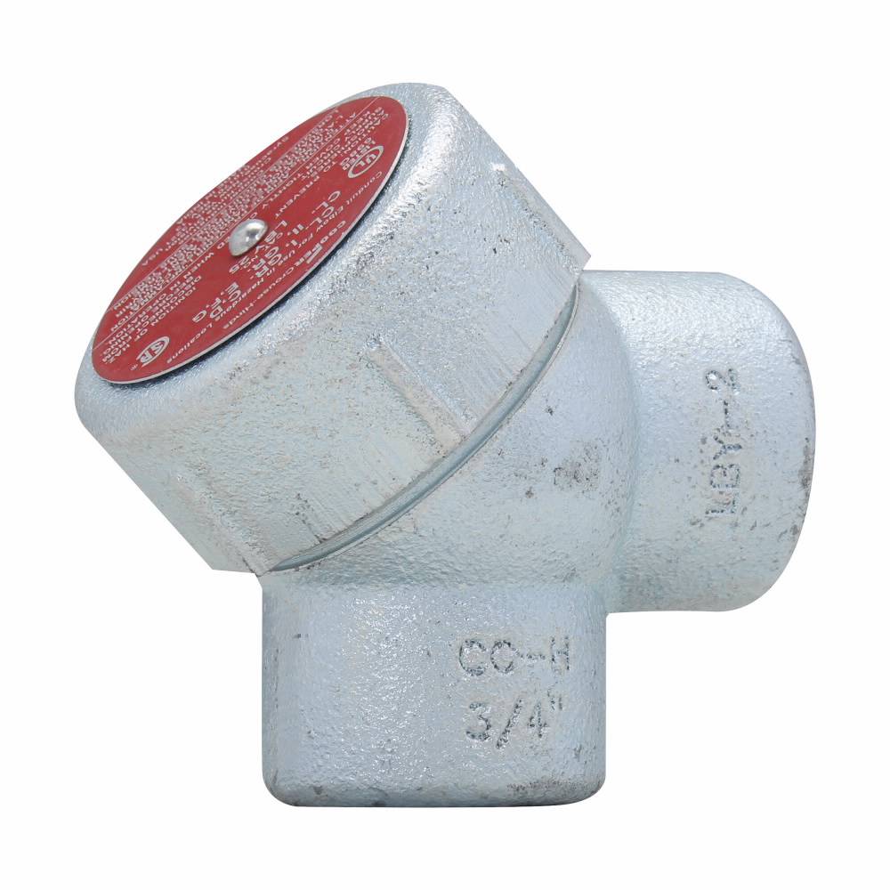 Crouse-Hinds Condulet® LBY35 Service Entrance Pulling Elbow, 1 in Trade, 90 deg, Feraloy® Iron Alloy, Aluminum Acrylic Painted/Electro-Galvanized