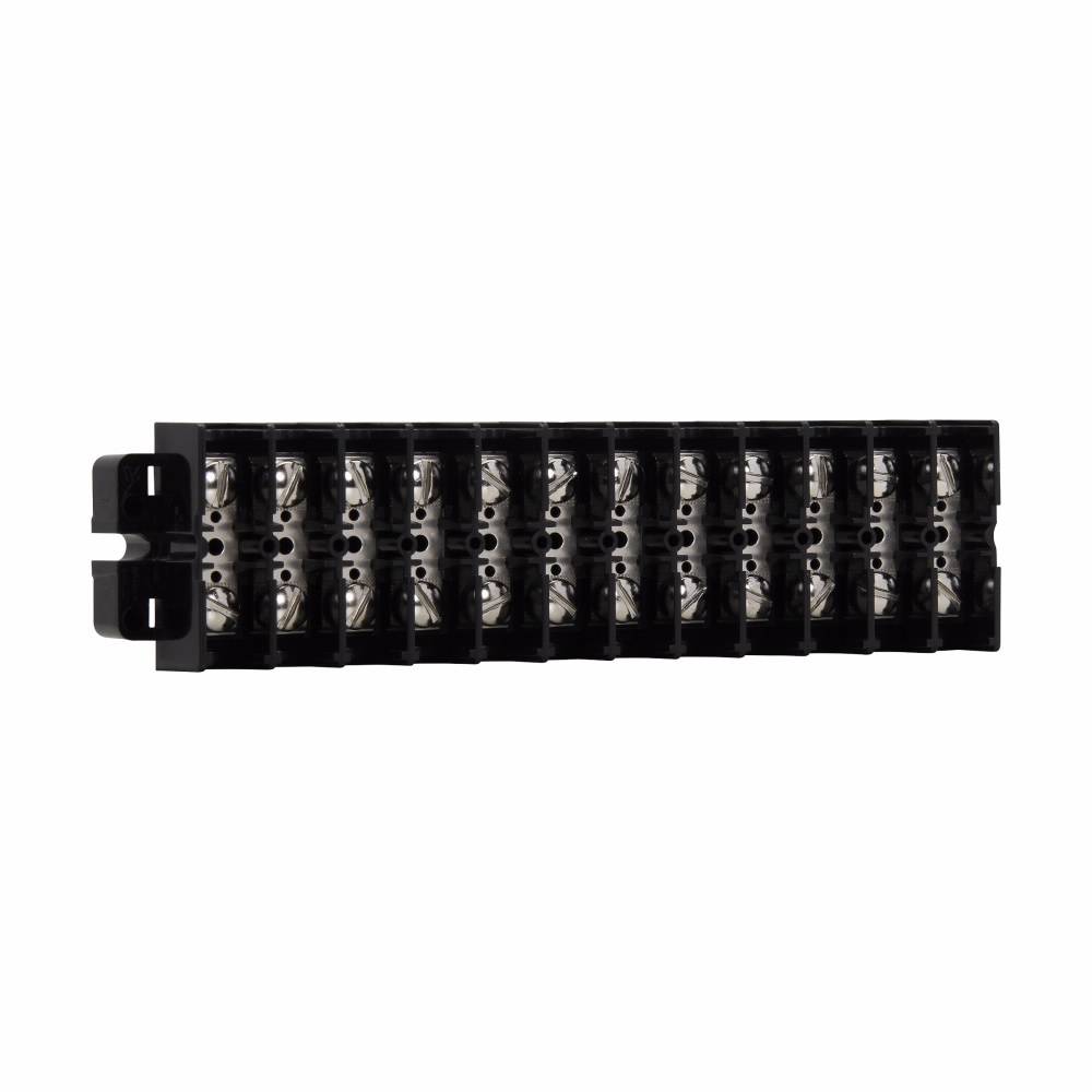 Bussmann KUX10 Double Row Terminal Block Strips and Barrier Block, 600 V, 60 A, Black