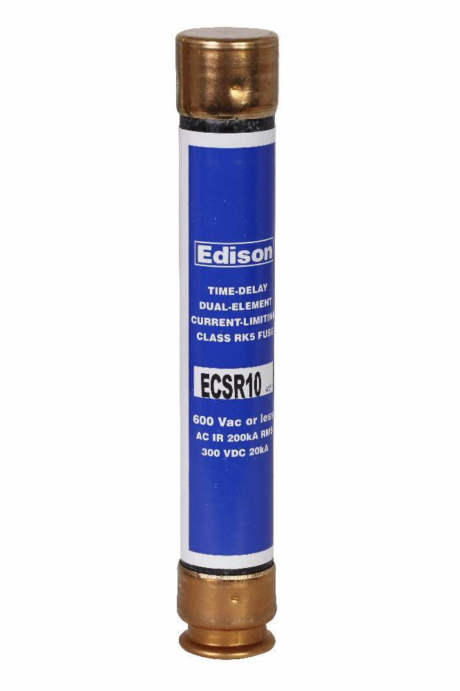 Edison ECSR10 ECSR Current Limiting Time Delay Fuse, 10 A, 600 V, 200 kAIC Interrupt, Class: RK5, Cartridge Body