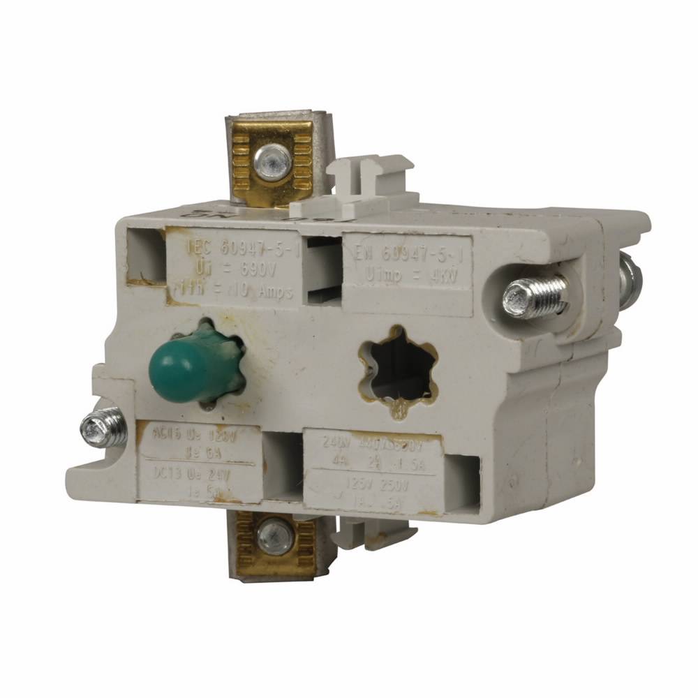EATON 10250T60E Heavy Duty Logic Level Oil/Watertight Contact Block, 30.5 mm, 1NO Contact, 0.5 A at 120 VAC/VDC Contact, Palladium Contact, Gray