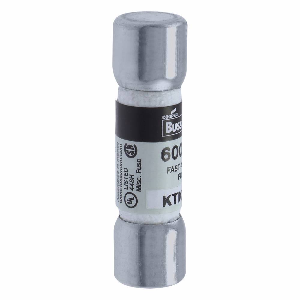 Bussmann Limitron™ KTK-6 Low Voltage Supplemental Fuse, 6 A, 600 VAC, 100 kAIC Interrupt, Class: Supplemental, Cartridge Body