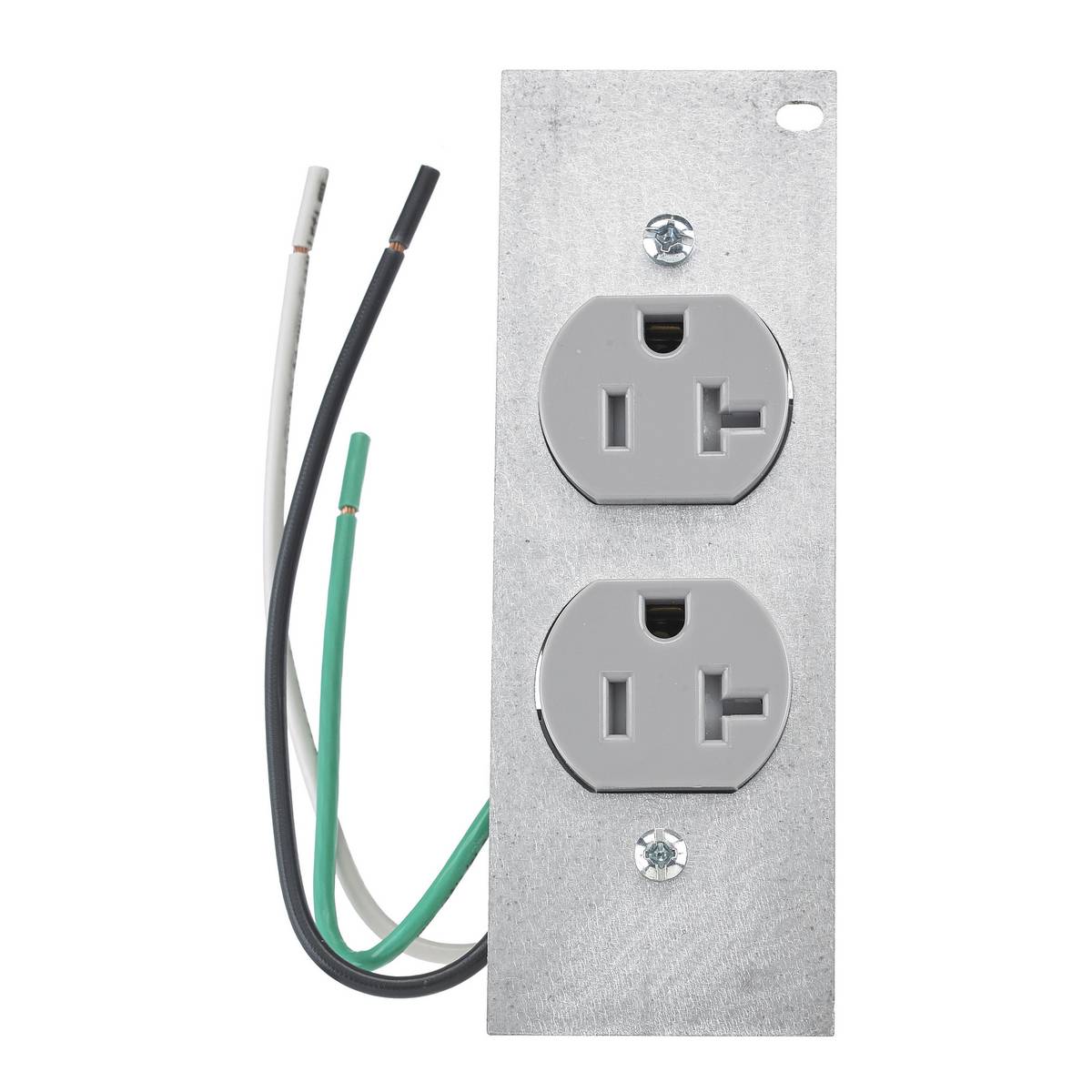 PREMISE WIRING SystemOne® PWFB10MPCR20GRYTR Duplex Standard Sized Tamper-Resistant Pre-Wired Device Plate With Plate, 5.19 in L x 1.8 in W, 1 Gangs, Stamped Steel