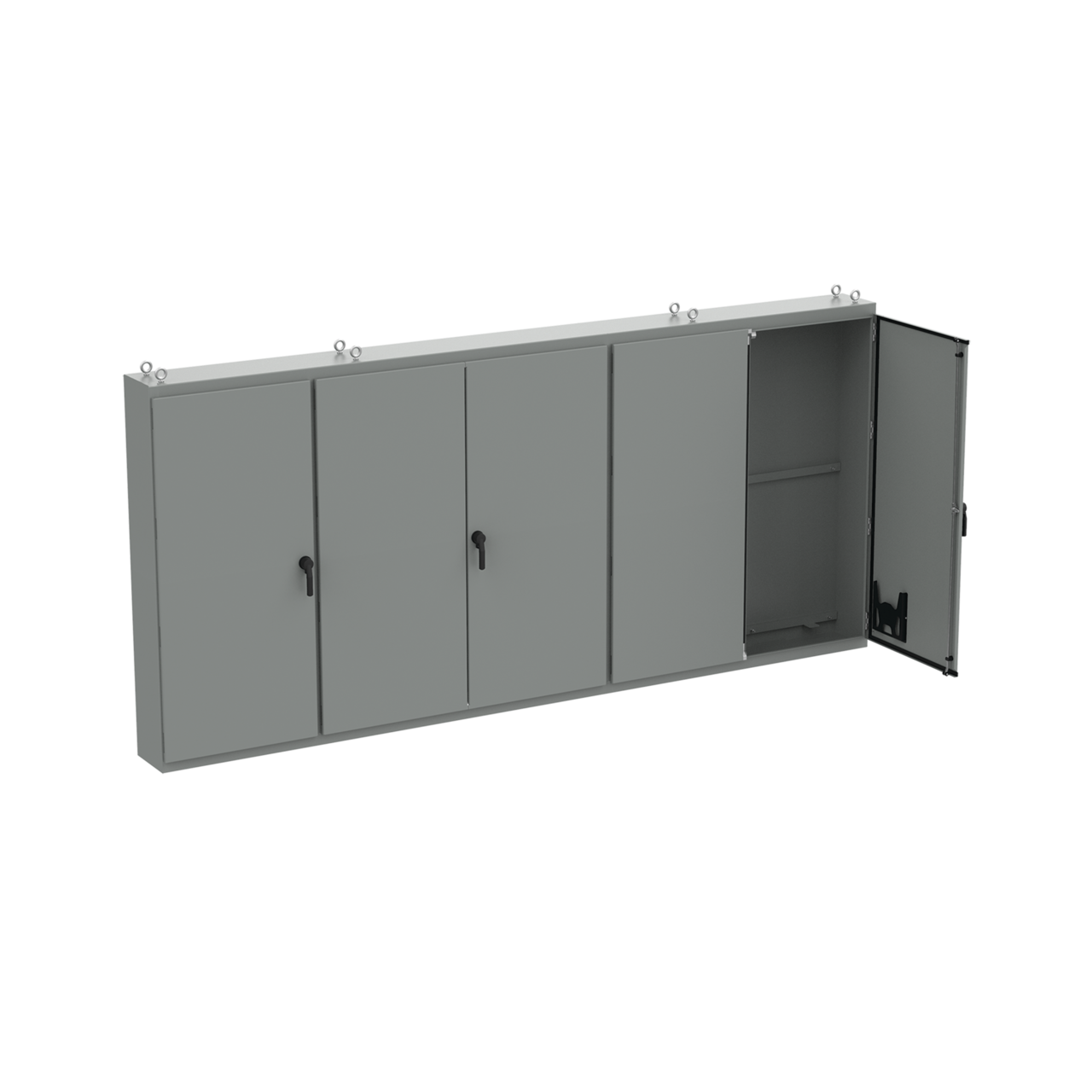 nVent HOFFMAN A86M5E20LPG A27 5-Door Enclosure, 86.12 in L x 187 in W x 20.12 in D, NEMA 12/IP55 NEMA Rating, Steel