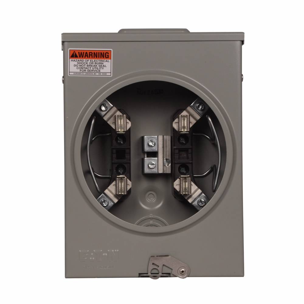 EATON Cutler-Hammer 1004326DCH 3-Wire 1-Position Residential Service Single Meter Socket, 600 VAC, 150 A, 1 Phase