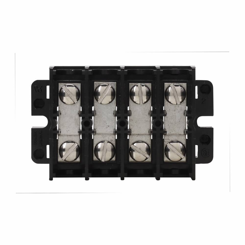 Bussmann KUXRL6-00WCNUV Short Block Terminal Block Strips and Barrier Block, 600 V, 60 A, Black