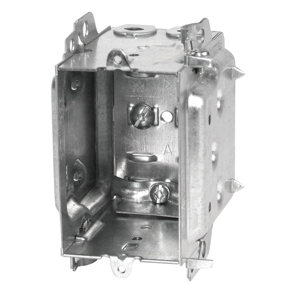 Iberville® BC1018-LHTQ Gangable Device Box, Steel, 18 cu-in, 1 Gang, 1 Outlet, 3 in H x 2 in W x 3 in D