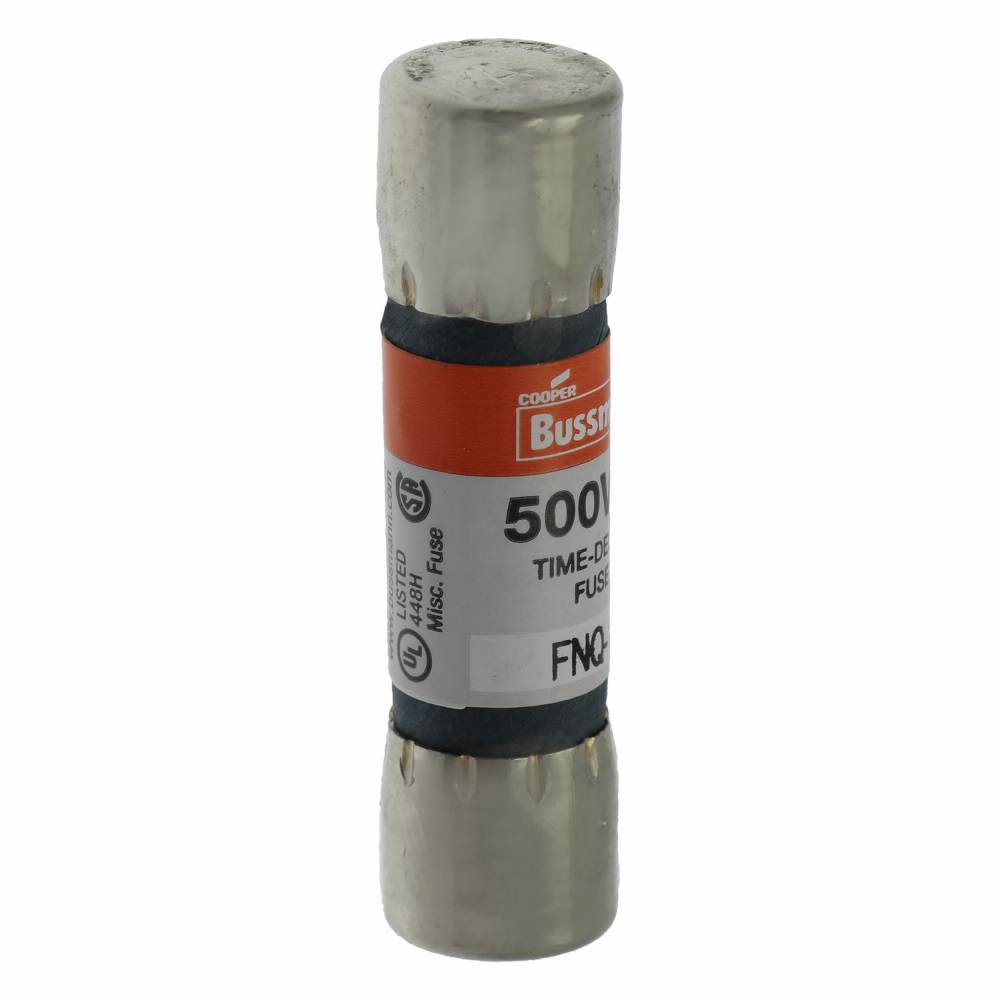 Bussmann Tron® FNQ-1/2 Time Delay Midget Fuse, 1/2 A, 500 VAC, 10000 A Interrupt, Class: Supplemental, Cartridge Body