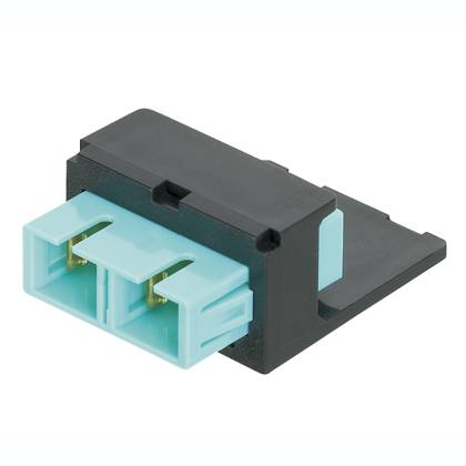 Panduit® Mini-Com® CMSAQSCZBL Fiber Optic Adapter Module, SC-Simplex Connector, 1 Port, OM3/OM4 10Gig™ Multi-Mode Fiber