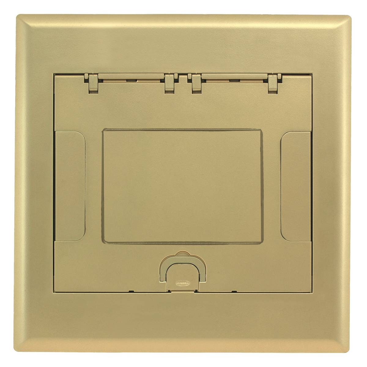 Wiring Device-Kellems SystemOne 10GAFBCVRBRSC AFB Standard Floor Box Cover With Insert, 13.08 in L x 13.21 in W, Cast Aluminum