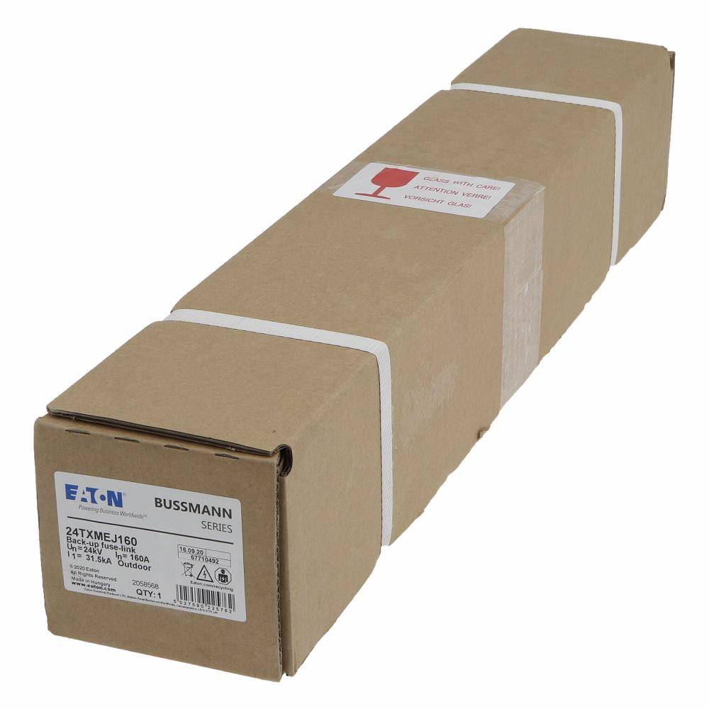 Bussmann 24TXMEJ160 DIN Dimensioned Medium Voltage Current Limiting Power IEC Fuse, 160 A, 24 kV, 31.5 kA Interrupt