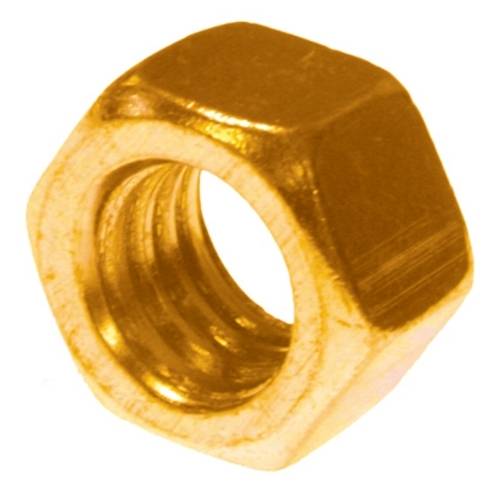 Metallics JN156BR Finished Hex Nut, #12-24, Brass, Right Hand Thread