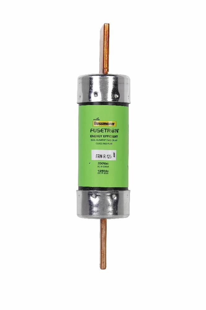 Bussmann Fusetron™ FRN-R-125 Advanced Protection Current Limiting Energy Efficient Low Voltage Time Delay Fuse, 125 A, 250 VAC/125 VDC, 20/200 kA Interrupt, RK5 Class, Cartridge Body
