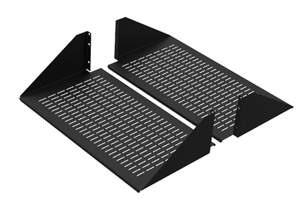 Hoffman ESHDV19 2-Sided Vented Shelf, 4.85 in H x 19 in W x 10-1/2 in D, 3U Rack, Steel