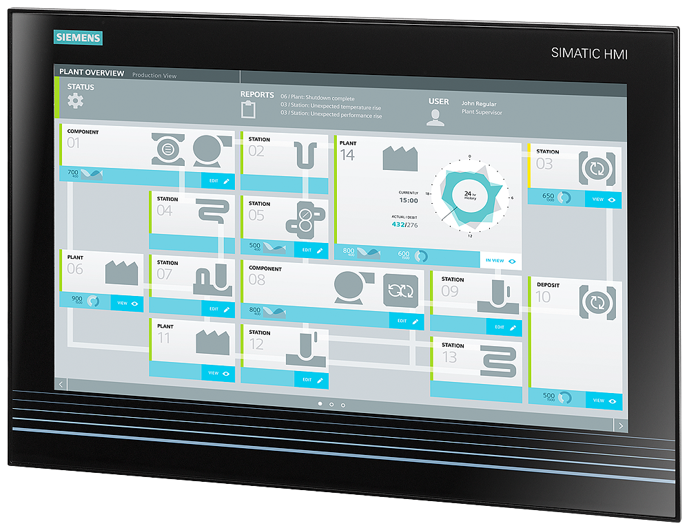 Siemens SIMATIC 6AV78632MB100AA0 IFP1500 TFT Flat Panel, 15 in Screen, 0.252 mm Dot Pitch/Pixel Pitch, 1366 x 768 pixel