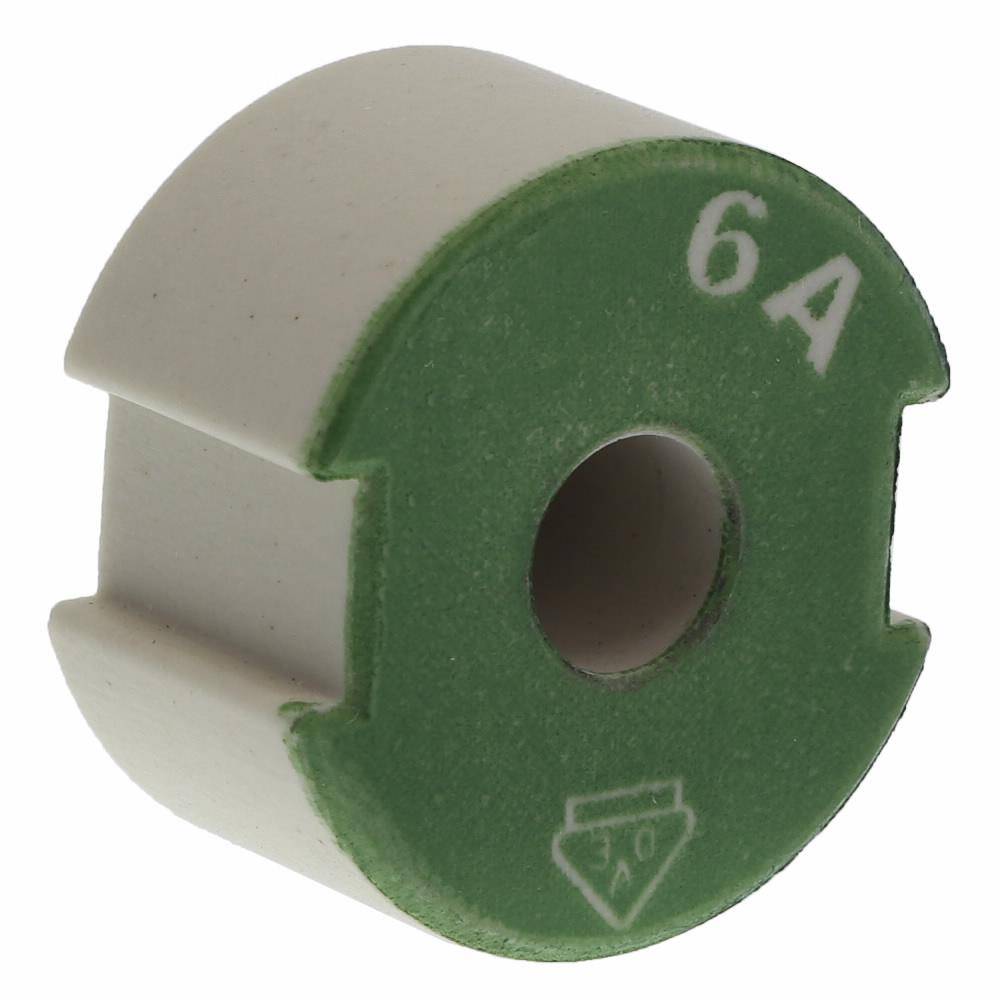 Bussmann 6GD27 Screw Cap Gauge Piece, For Use With Type DII Fuse Links, E27 Base, Non-Indicating DIN Type D Diazed Fuse, 500 V, 6 AV, Green